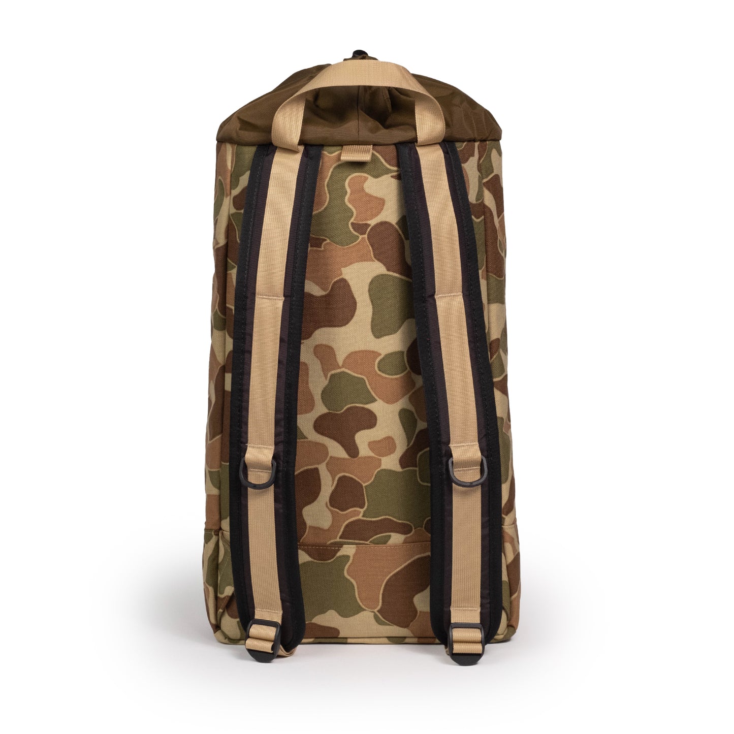 Back View of Topo Designs Cosmos Backpack in "Duck Camo"