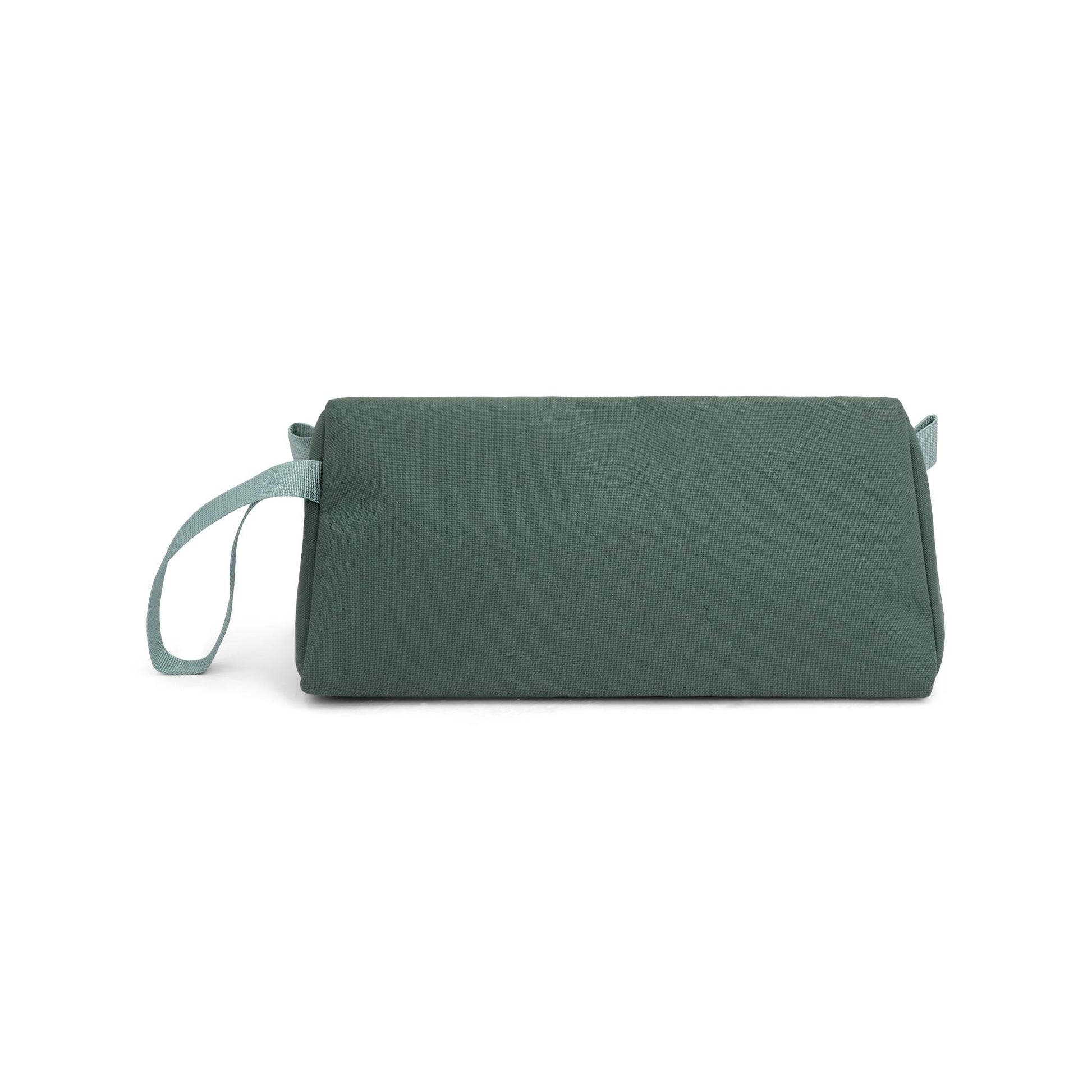 Back View of Topo Designs Dopp Kit in "Stone Blue / Forest"