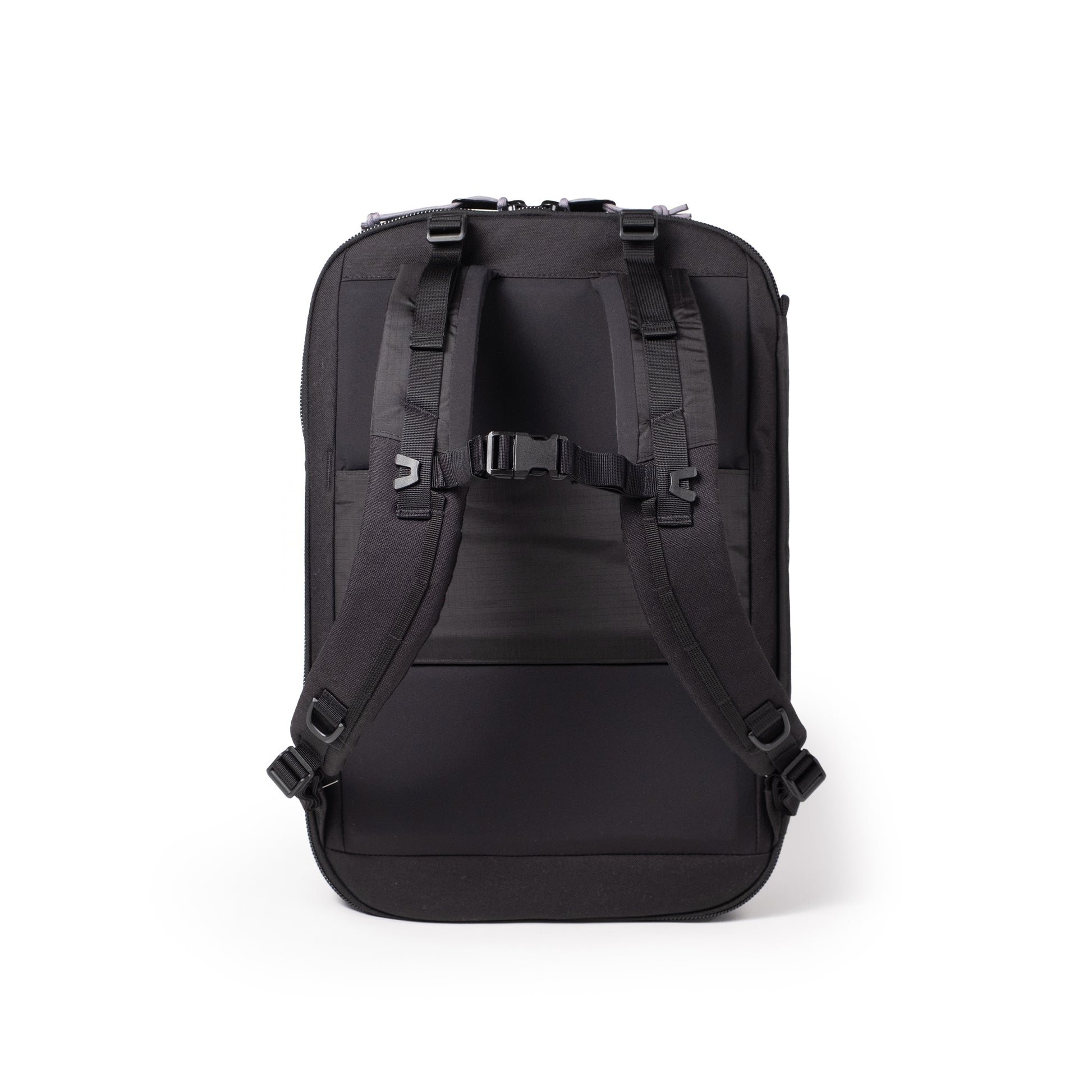 Back View of Topo Designs Global Travel Backpack  in "Black / Black"