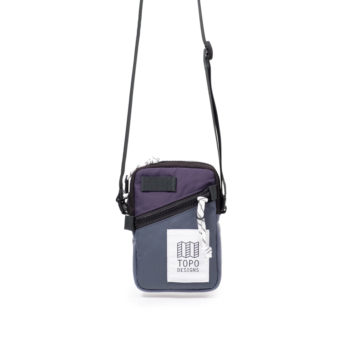 Front View of Topo Designs Mini Shoulder Bag in "Nightshade / Slate"