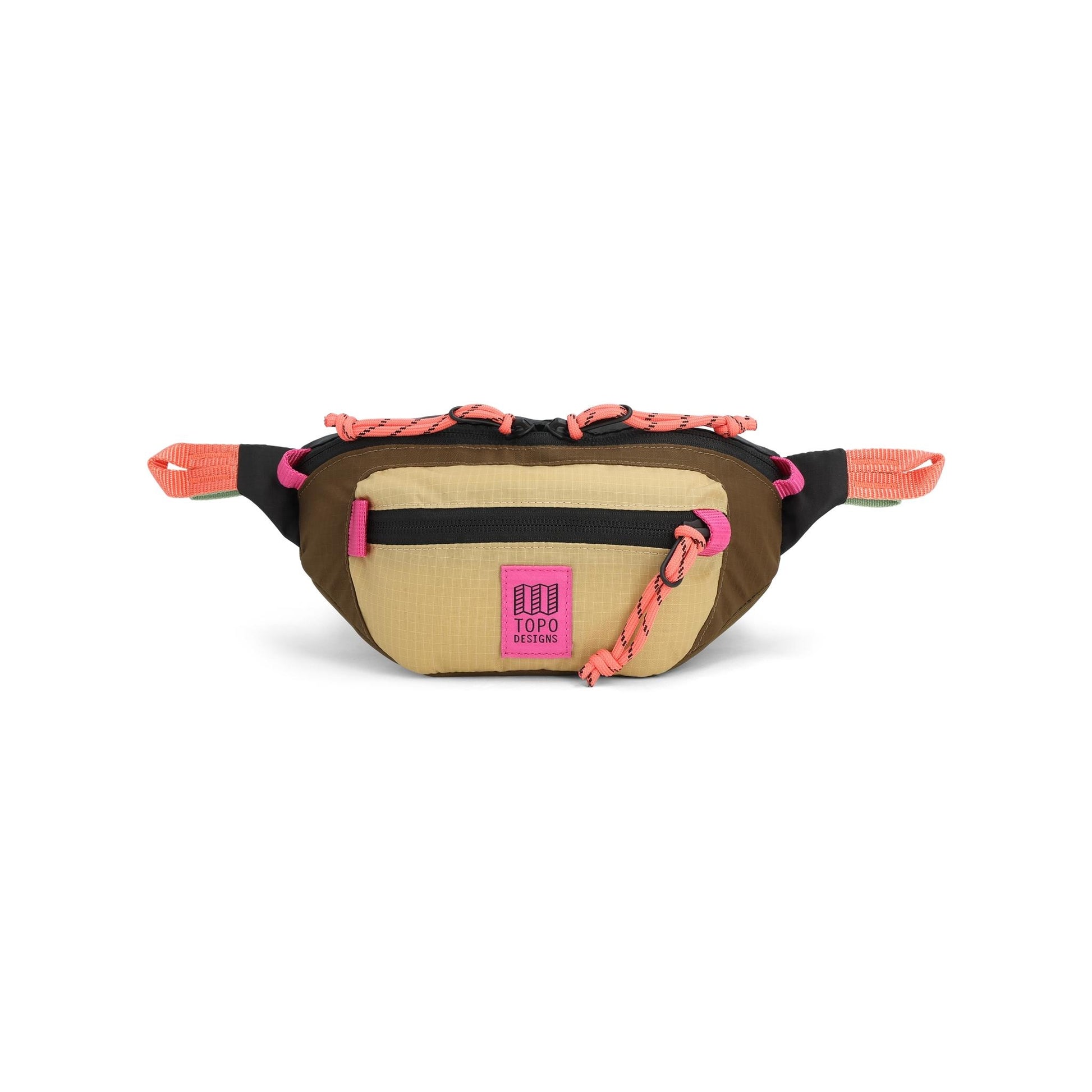 Front View of Topo Designs Mountain Waist Pack in "Desert Palm / Sahara"