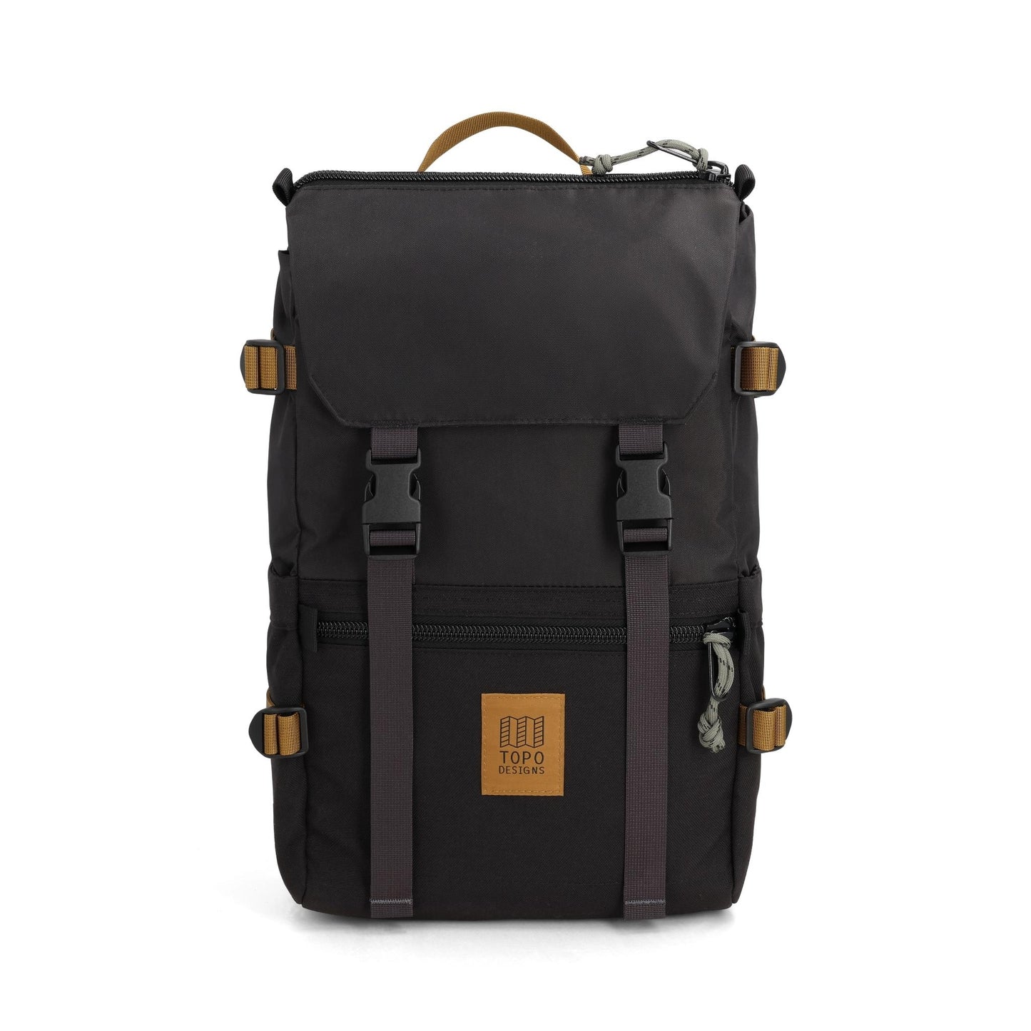 Front View of Topo Designs Rover Pack Classic in "Black / Neutral"