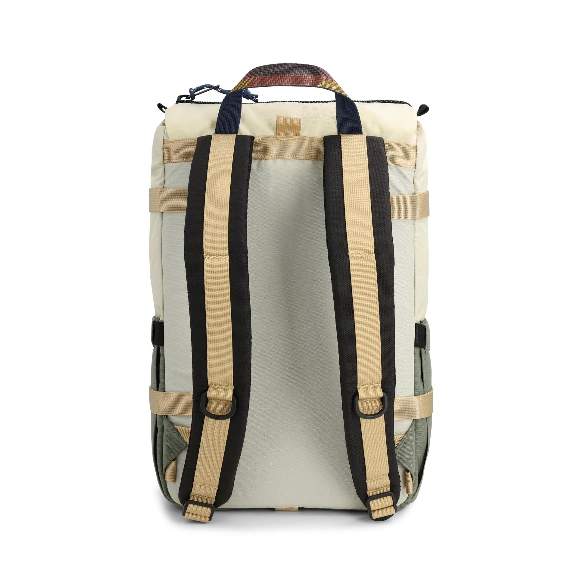 Back View of Topo Designs Rover Pack Classic in "Bone White / Beetle"